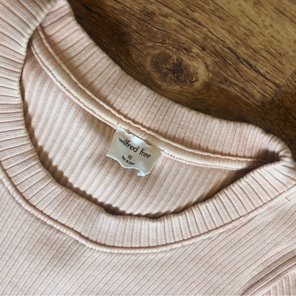 ARITZIA Wilfred Free: Peach Ribbed T-Shirt Dress - Picture 3 of 3